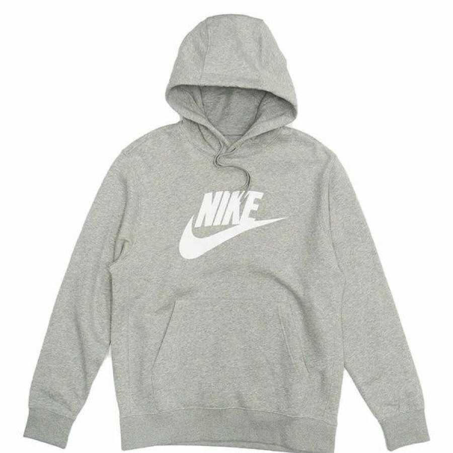 Mens Tops | * Men'S Nike Sportswear Grey/White Fleece Graphic Pullover Hoodie (Bv2973 063) M