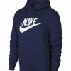 Mens Tops | * Men'S Nike Sportswear Navy/White Fleece Graphic Pullover Hoodie (Bv2973 410) M