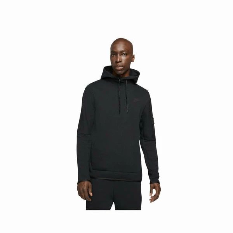 Mens Tops | * Men'S Nike Sportswear Black Tech Fleece Pullover Hoodie (Dd5174 010) S