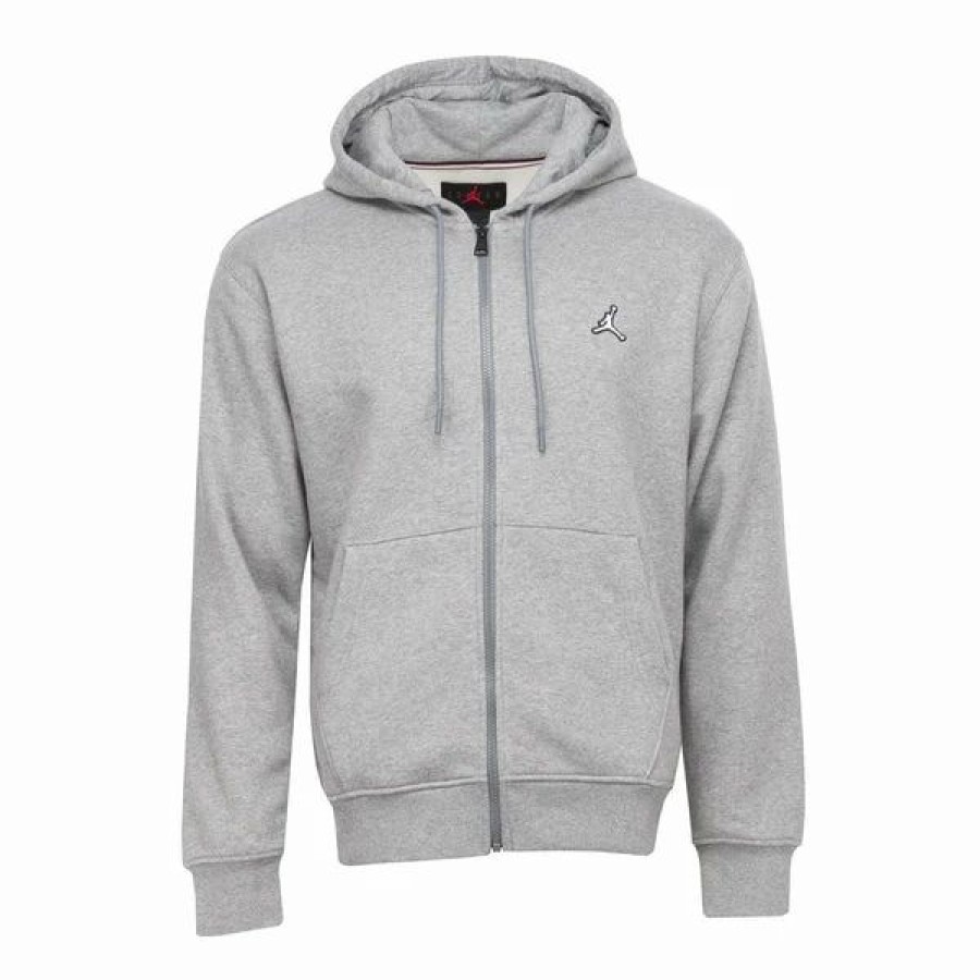 Mens Tops | * Men'S Jordan Carbon Heather Essential Fleece Full-Zip Hoodie (Dq7350 091) S