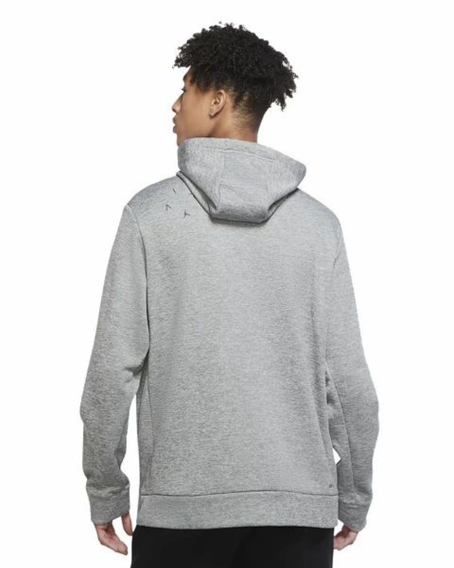 Mens Tops | * Men'S Jordan Carbon Heather/Black Air Therma Graphic Training Fleece Hoodie (Ck6792 091) S