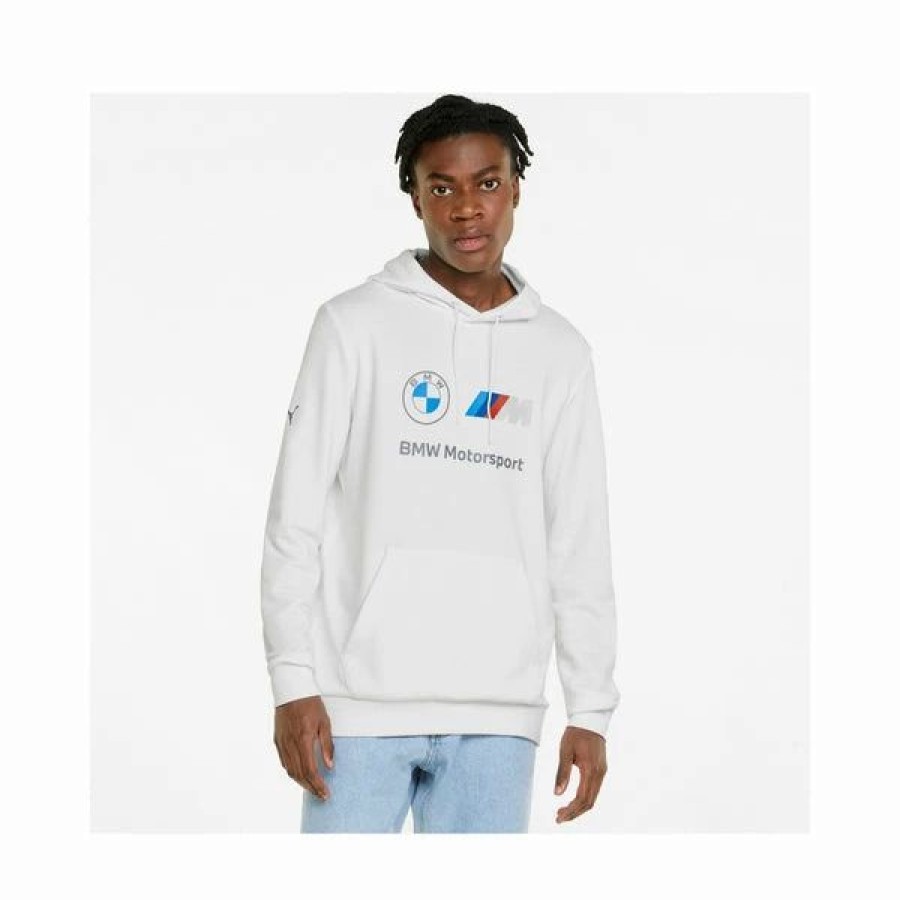 Mens Tops | * Men'S Puma White Bmw Mms Ess Hoodie Tr S