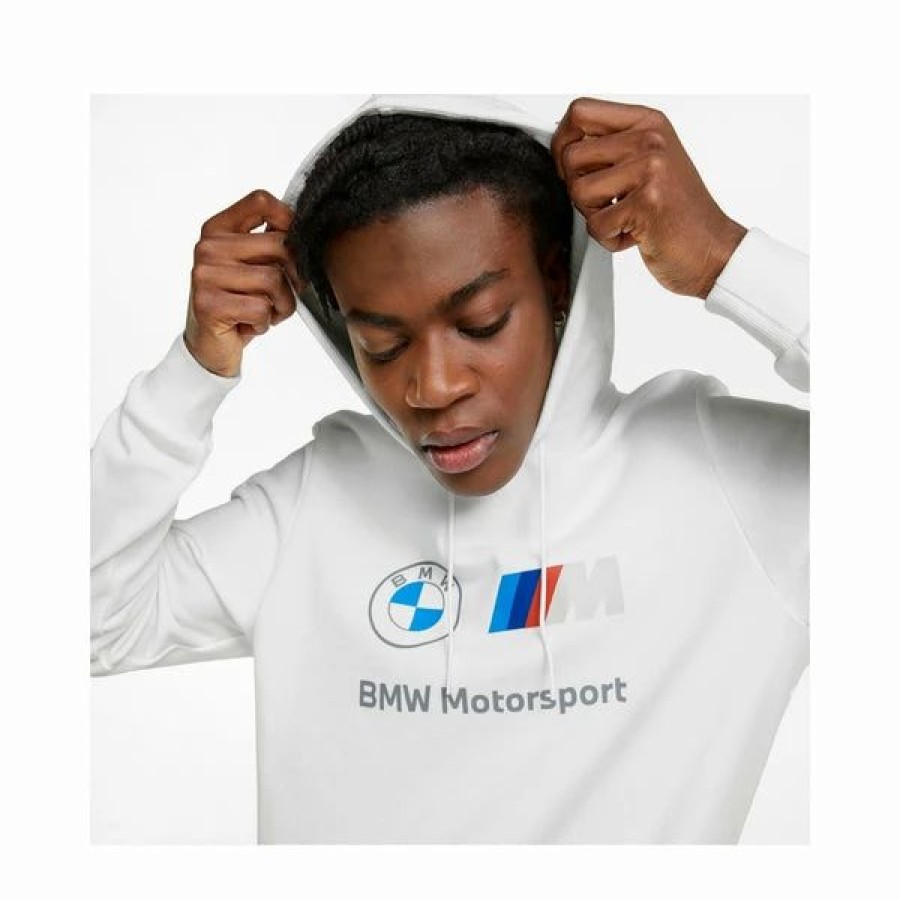 Mens Tops | * Men'S Puma White Bmw Mms Ess Hoodie Tr S