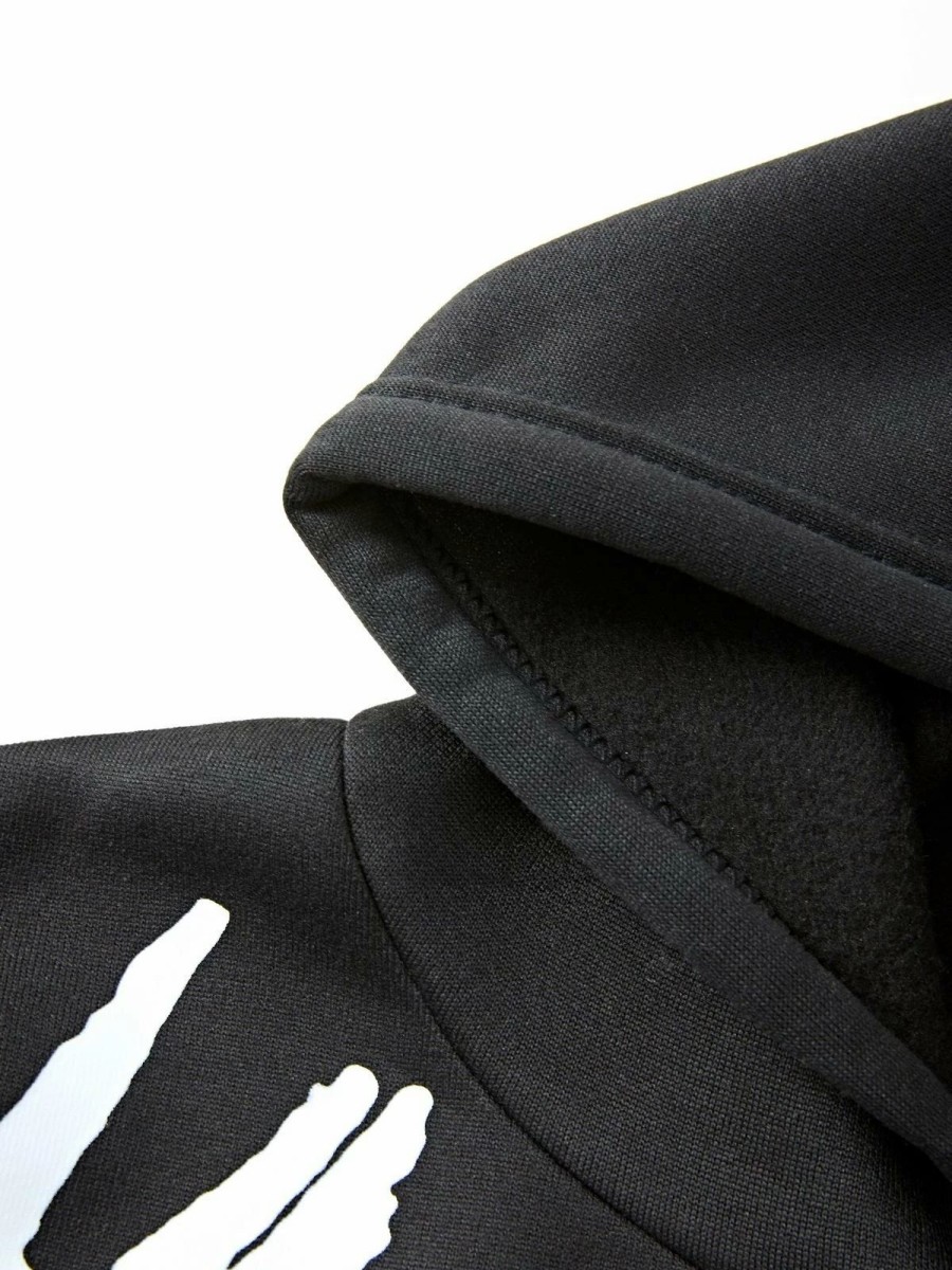 Outerwear | * Men'S Skull Graphic Black Pullover Hoodie