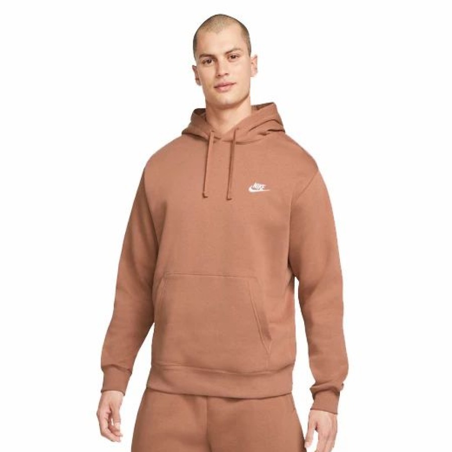 Mens Tops | * Men'S Nike Sportswear Mineral Clay/White Fleece Pullover Hoodie (Bv2654 215) S