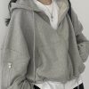 Outerwear | * Oversized Zip Up Gray Hoodie