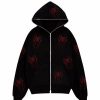 Outerwear | * Rhinestone Spider Zip Up Hoodie