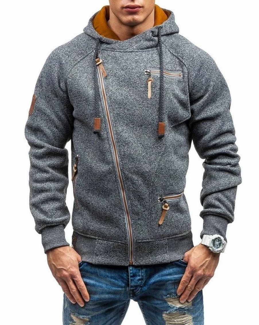 Outerwear | * Men'S Side Zipper Fleece Hoodie