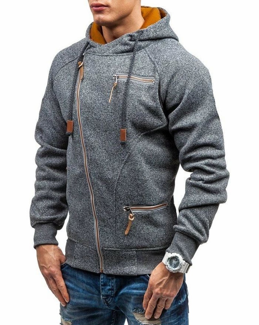 Outerwear | * Men'S Side Zipper Fleece Hoodie