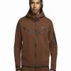 Mens Tops | * Men'S Nike Sportswear Cacao Wow/Black Tech Fleece Full-Zip Hoodie Xs