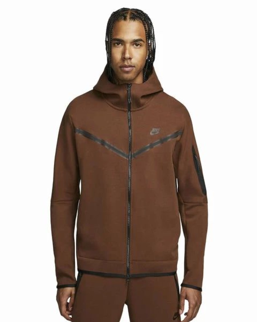 Mens Tops | * Men'S Nike Sportswear Cacao Wow/Black Tech Fleece Full-Zip Hoodie Xs