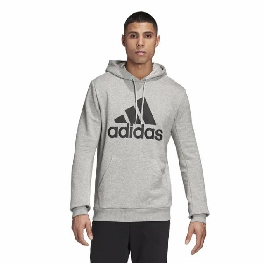 Mens Tops | * Adidas Medium Grey Heather Badge Of Sport French Terry Hoodie S