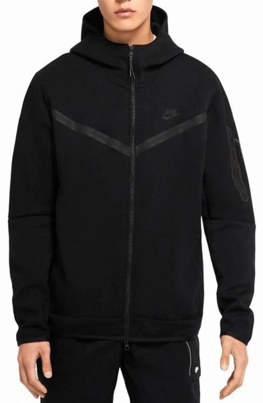 Mens Tops | * Men'S Nike Sportswear Black/Black Tech Fleece Full-Zip Hoodie (Cu4489 010) S