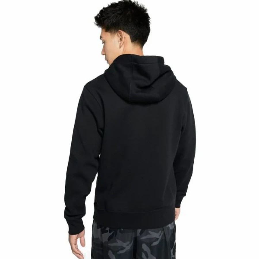 Mens Tops | * Men'S Nike Sportswear Black/White Fleece Graphic Pullover Hoodie (Bv2973 010) S