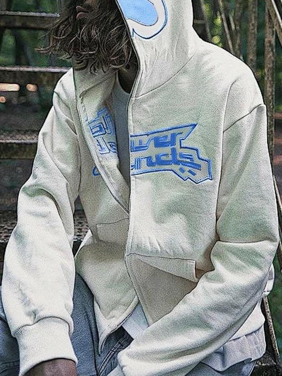 Outerwear | * Men'S Flower Instinct Embroidery Zip Up Hoodie