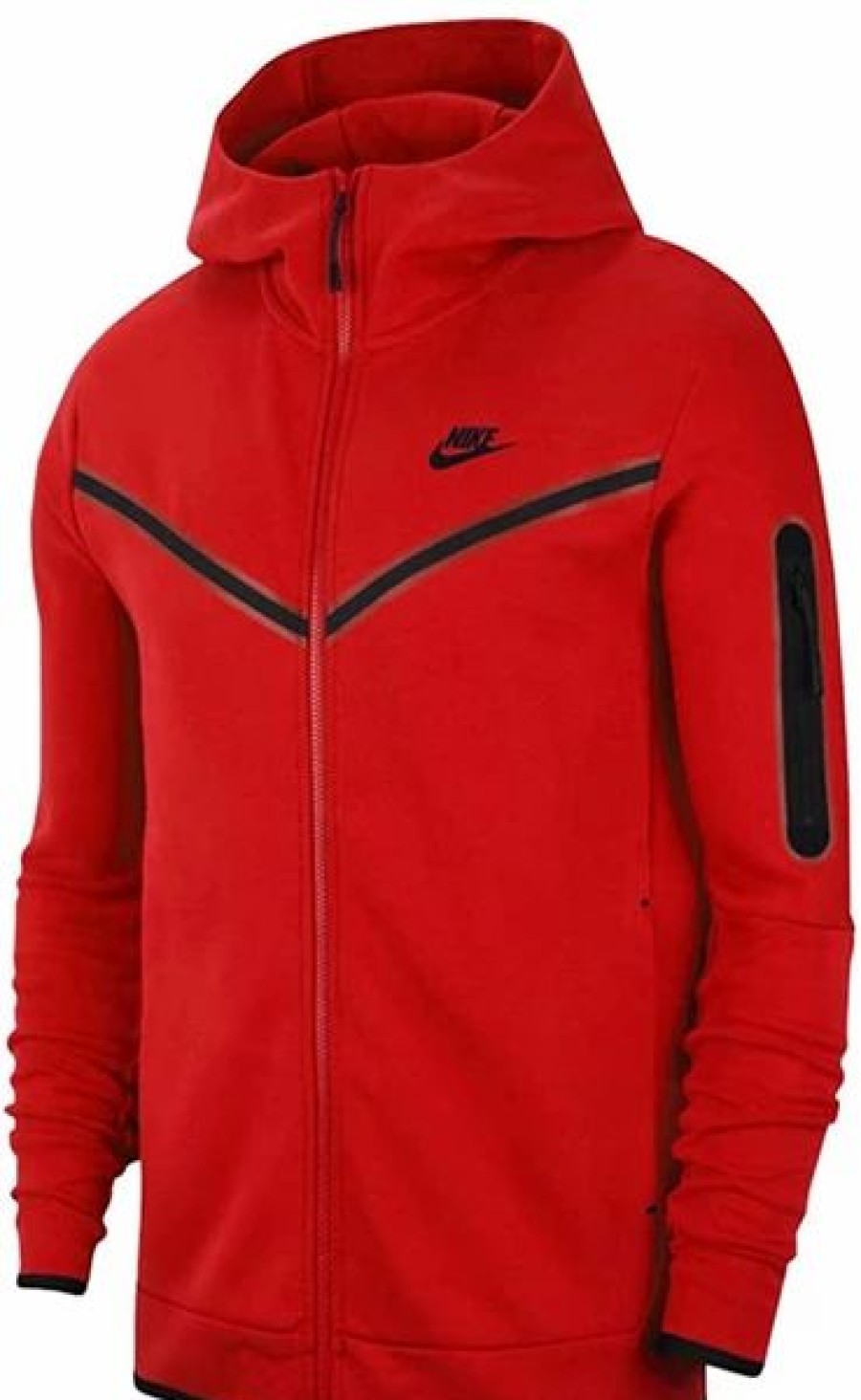 Mens Tops | * Men'S Nike Sportswear Gym Red/Black Tech Fleece Full-Zip Hoodie (Cu4489 657) Xs