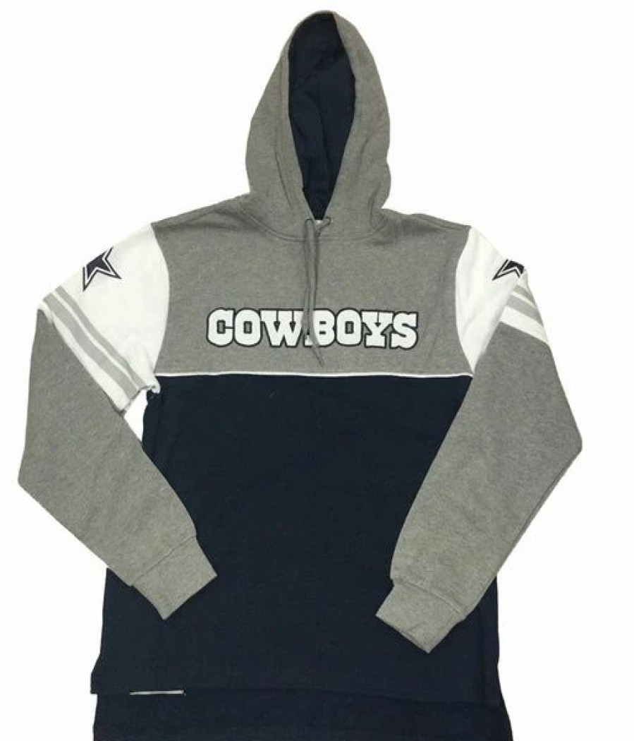 Mens Tops | * Men'S Mitchell & Ness Grey Heather/Navy Nfl Dallas Cowboys Home Advantage Hoodie S