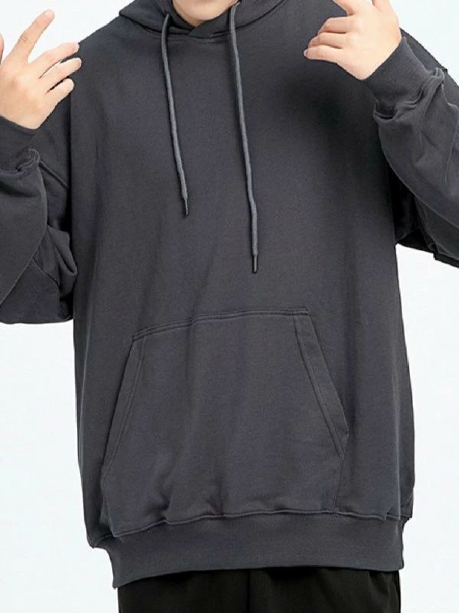 Outerwear | * Men'S Solid Color Pullover Hoodie