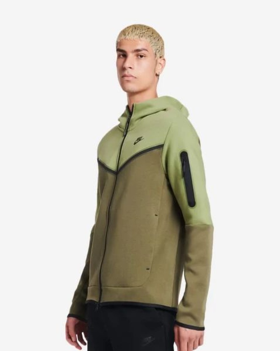 Mens Tops | * Nike Sportswear Alligator/Medium Olive/Black Tech Fleece Full-Zip Hoodie (Cu4489 334) Xs