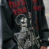 Outerwear | * Men'S Letter Skull Graphic Zip Up Hoodie