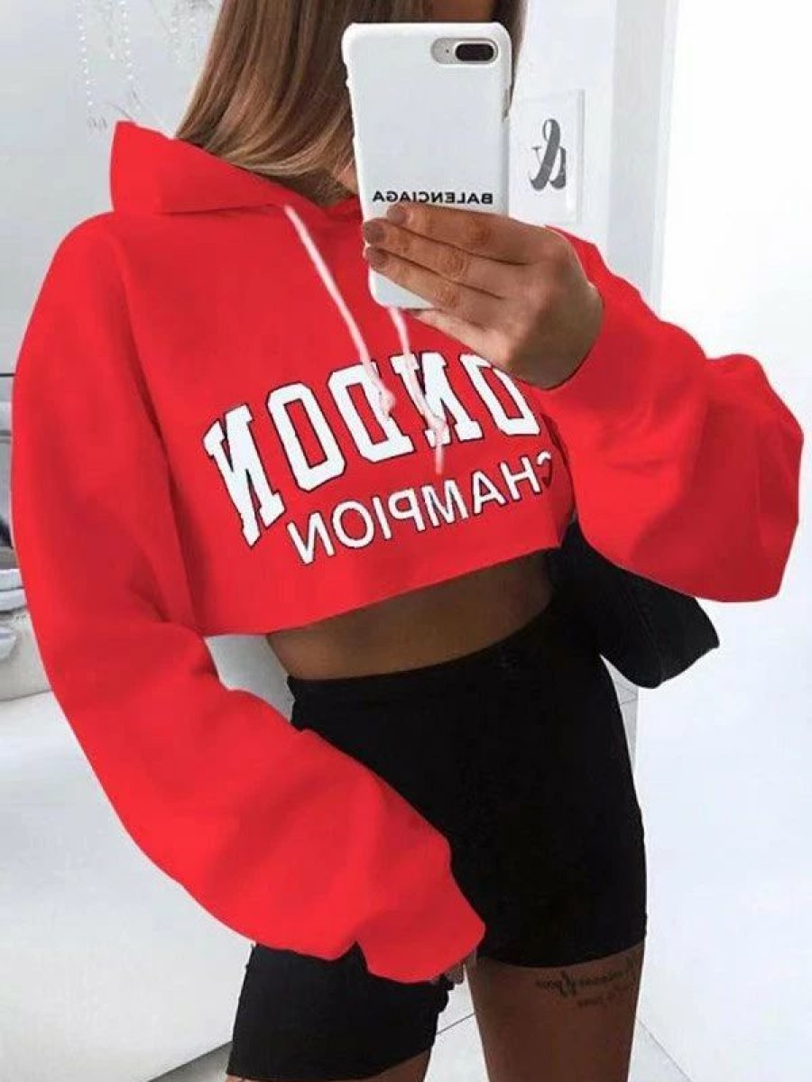 Outerwear | * London Champion Graphic Crop Hoodie