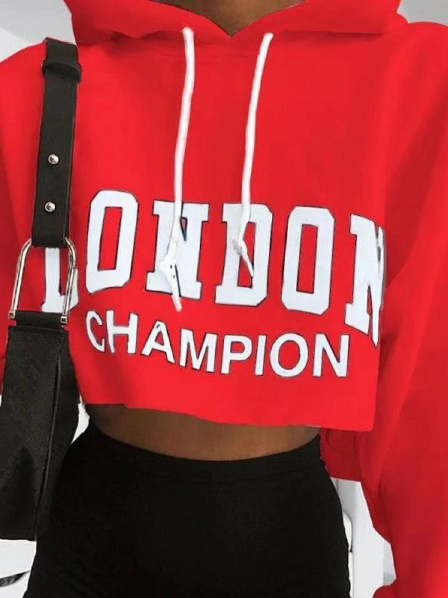 Outerwear | * London Champion Graphic Crop Hoodie