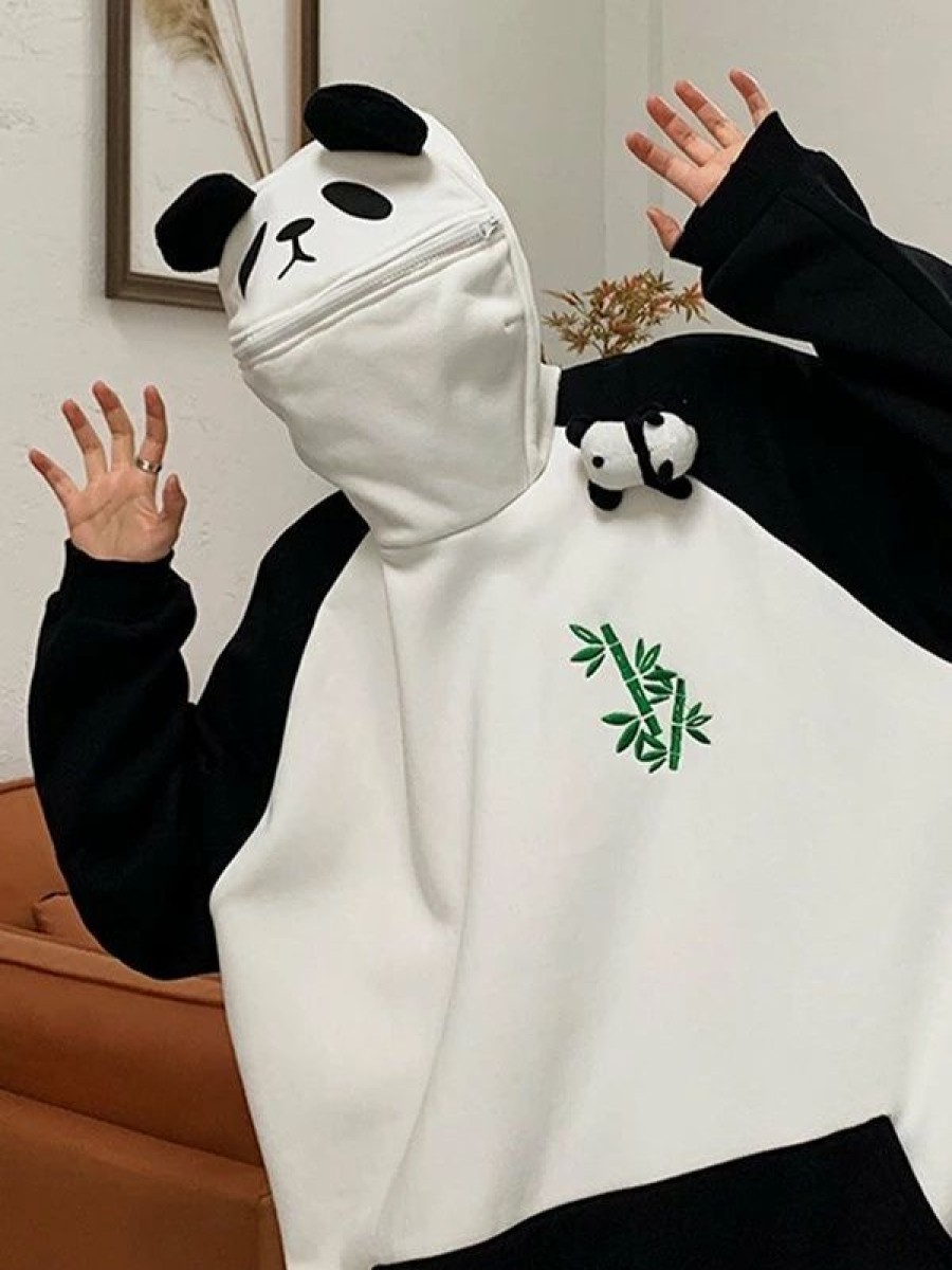 Outerwear | * Men'S Panda Design Pullover Hoodie