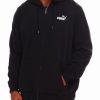 Mens Tops | * Men'S Puma Black Ess Small Logo Full Zip Hoodie Mt