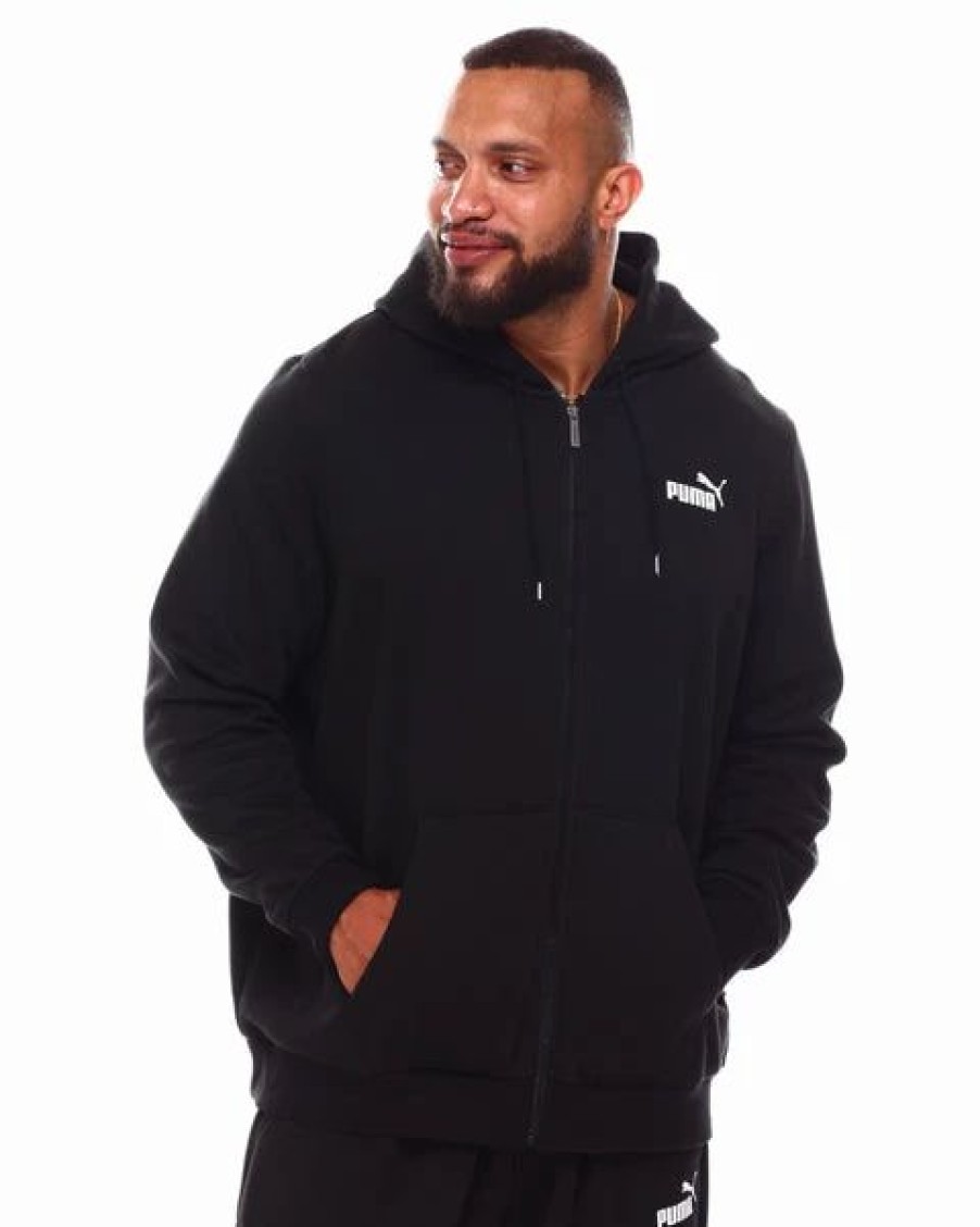 Mens Tops | * Men'S Puma Black Ess Small Logo Full Zip Hoodie Mt