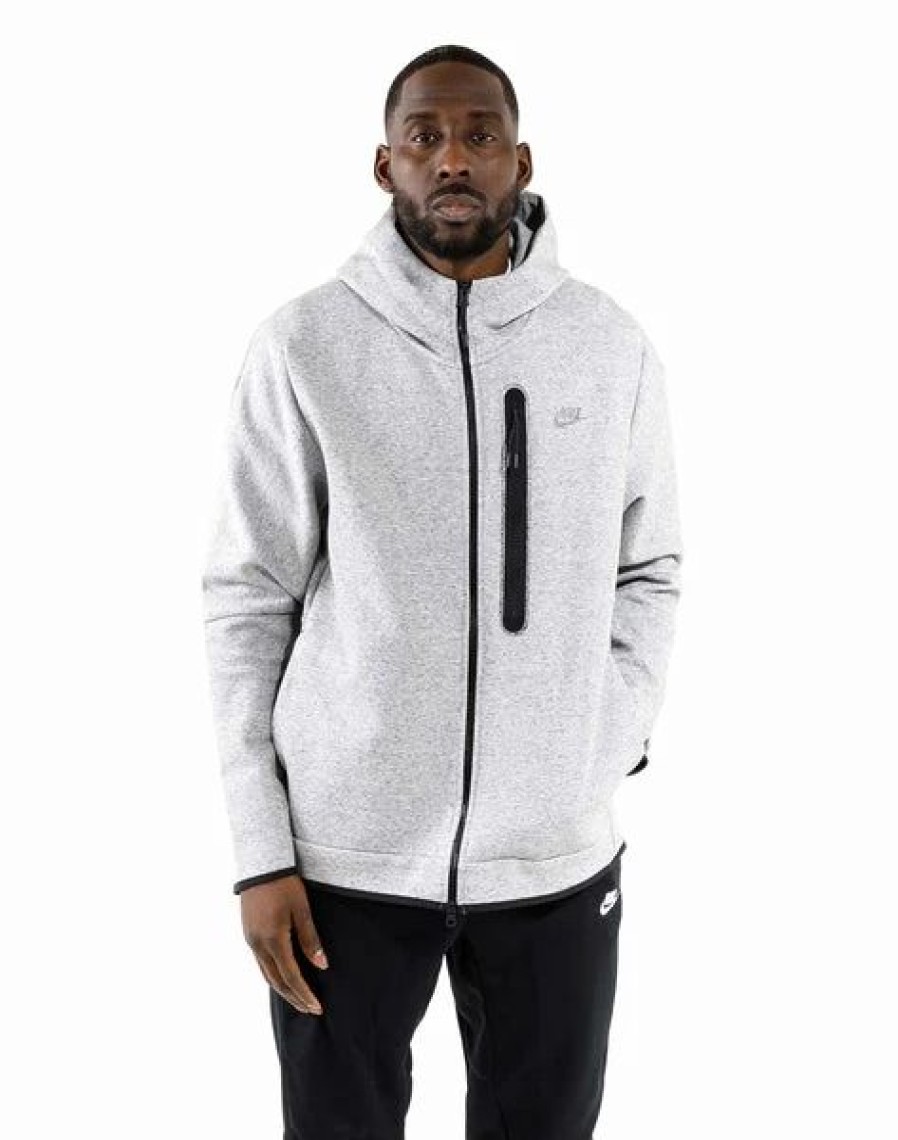 Mens Tops | * Men'S Nike Black/Grey Tech Fleece Full Zip Hoodie S