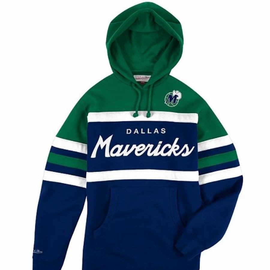 Mens Tops | * Mitchell & Ness Green/Navy Nba Dallas Mavericks Head Coach Hoodie Xs