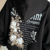 Outerwear | * Men'S Gothic Punk Floral Letter Graphic Hoodie