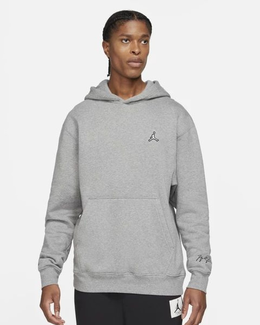 Mens Tops | * Men'S Jordan Carbon Heather Essentials Fleece Pullover Hoodie (Da9818 091) S