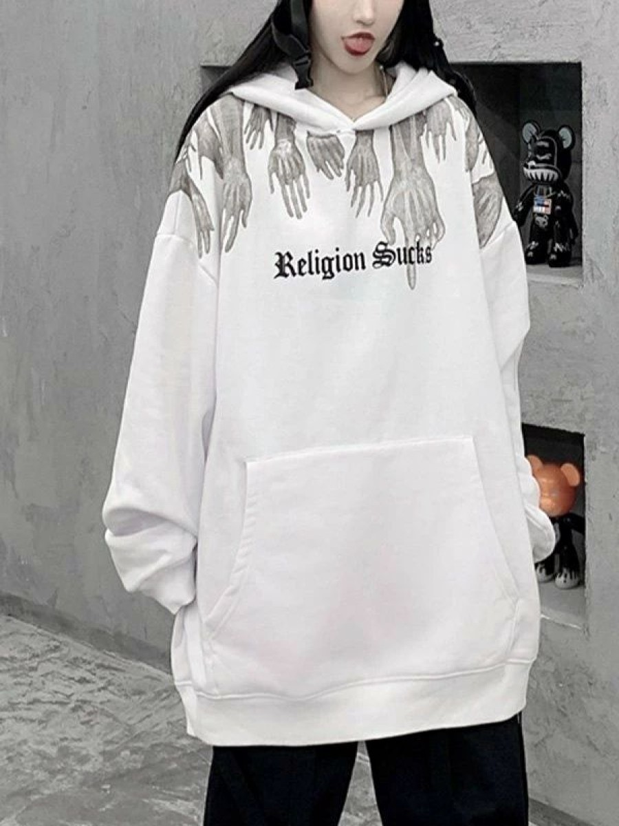 Outerwear | * Hands Out Printed Oversized Hoodie