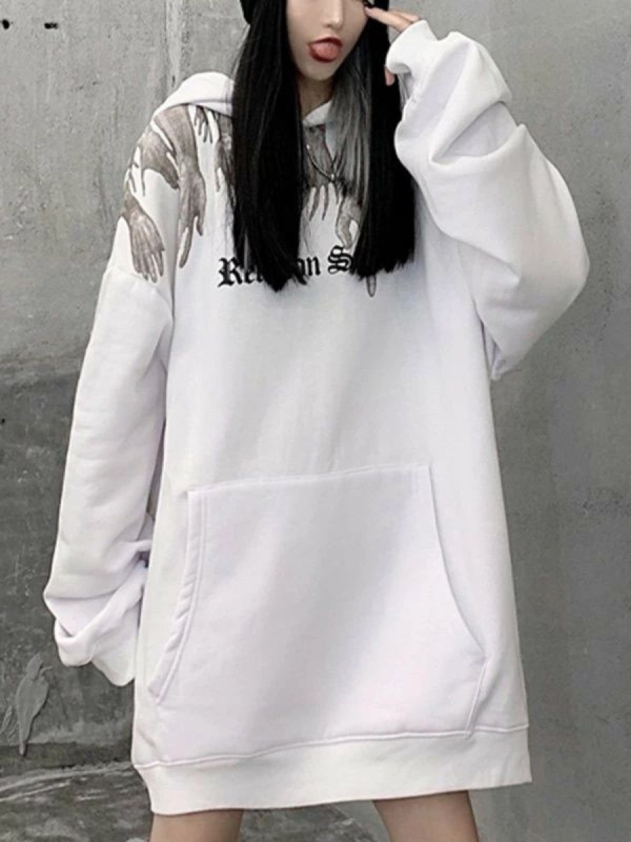 Outerwear | * Hands Out Printed Oversized Hoodie