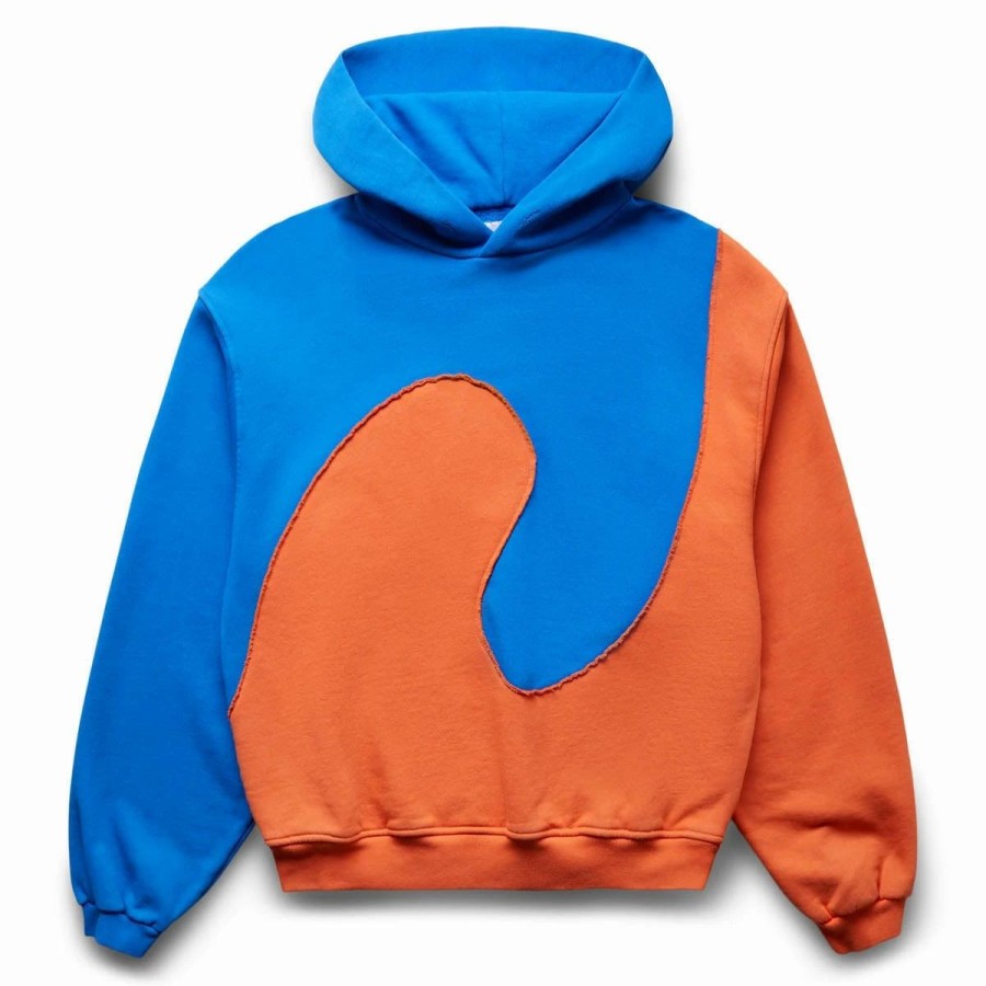 Hoodies & Sweatshirts | * Swirl Fleece Hoodie Blue/Orange