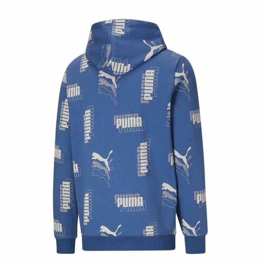 Mens Tops | * Men'S Puma Vallarta Blue Power Aop Fleece Hoodie S