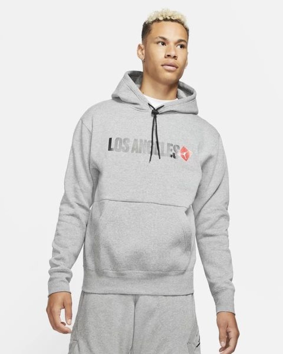 Mens Tops | * Jordan Carbon Heather Los Angeles Pullover Hoodie S