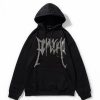 Outerwear | * Gothic Rhinestone Graphic Uni Hoodie