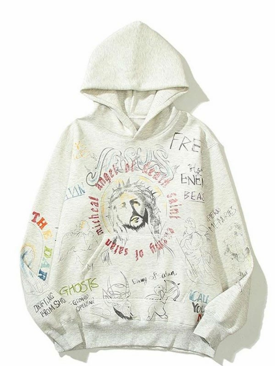 Outerwear | * Men'S Cotton Graffiti Print Hoodie