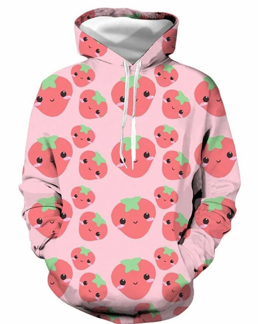 Outerwear | * 3D Cute Strawberry Print Hoodie