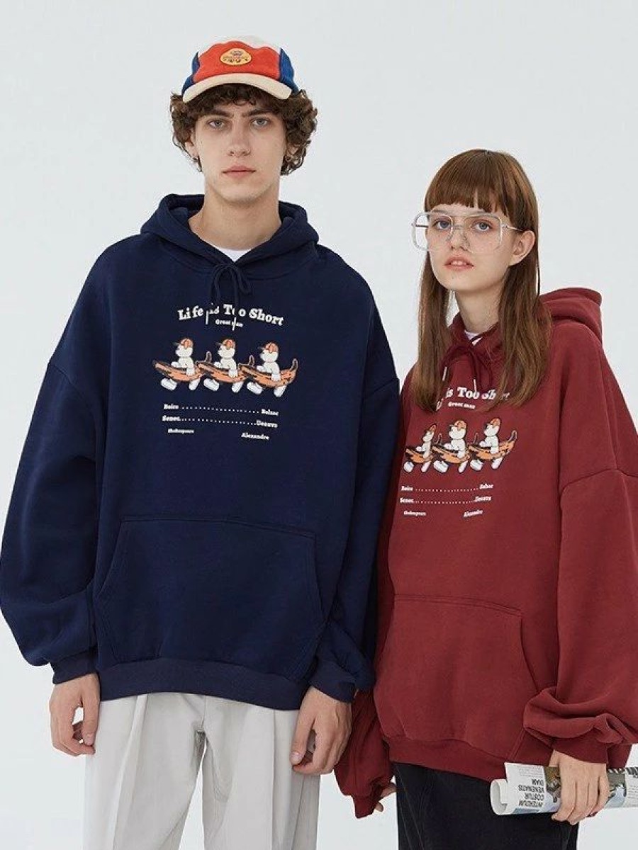 Outerwear | * Uni Pilot Bear Graphic Oversized Hoodie