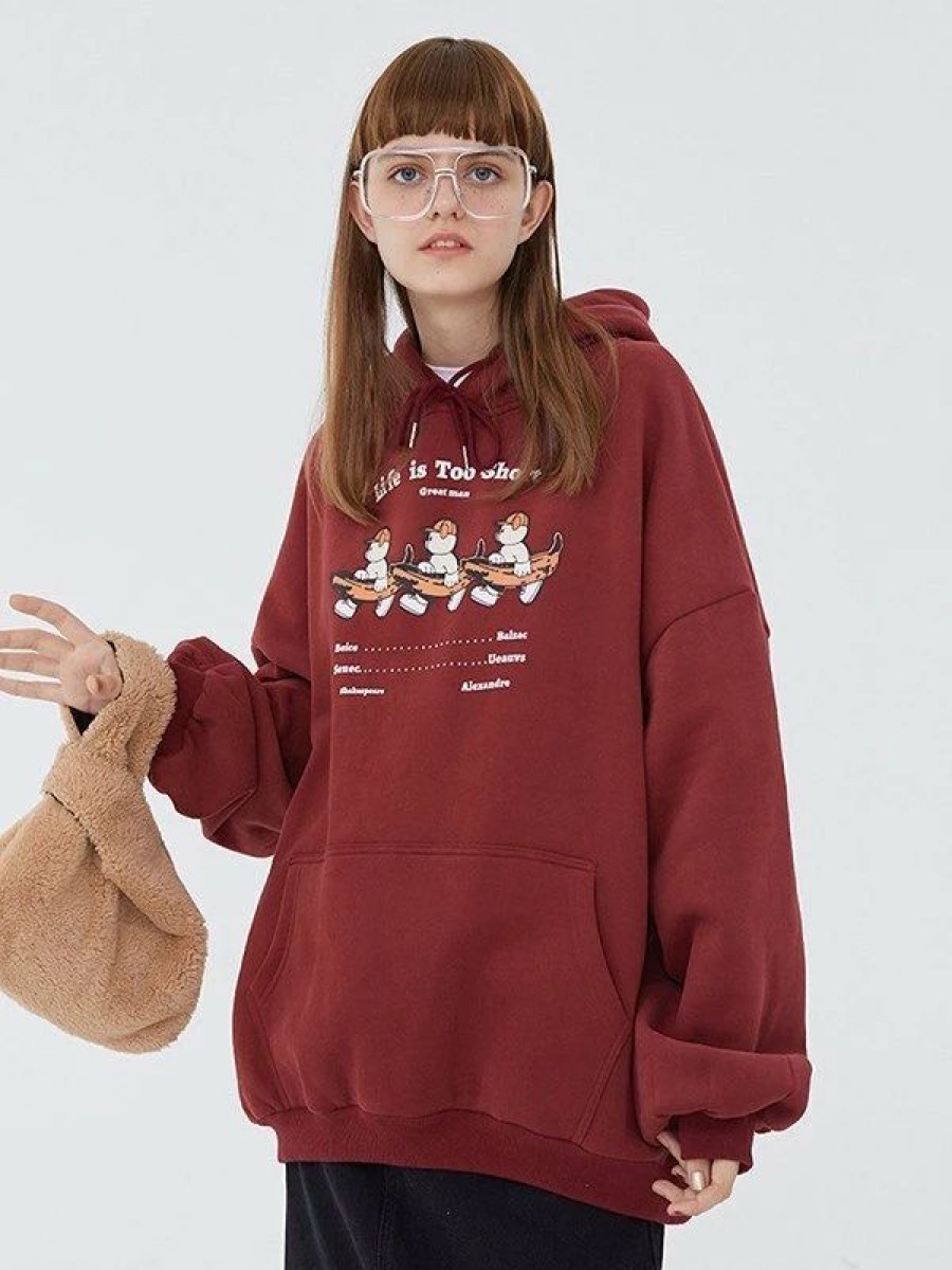 Outerwear | * Uni Pilot Bear Graphic Oversized Hoodie