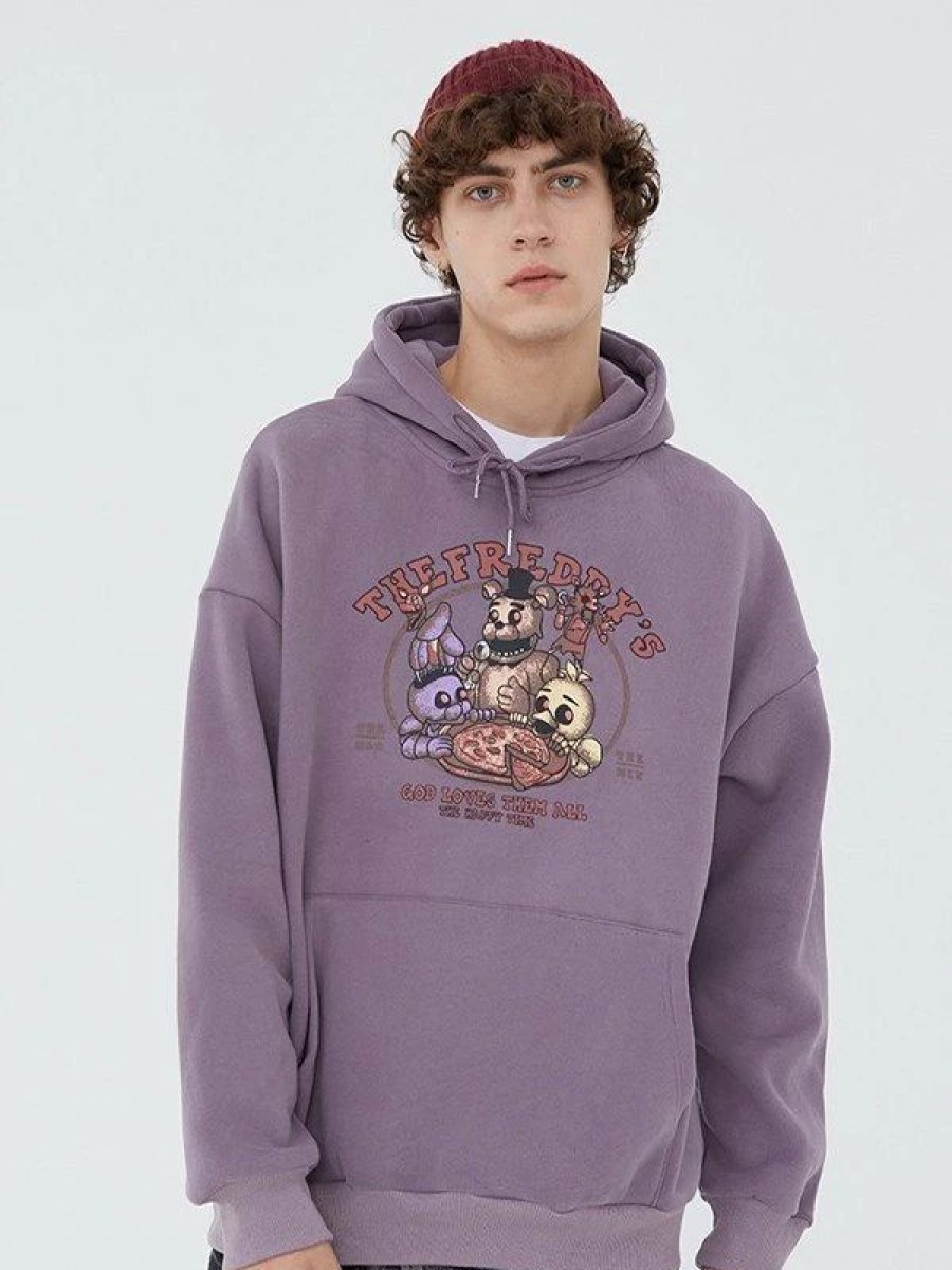 Outerwear | * Uni Loose Fit Cartoon Graphic Hoodie