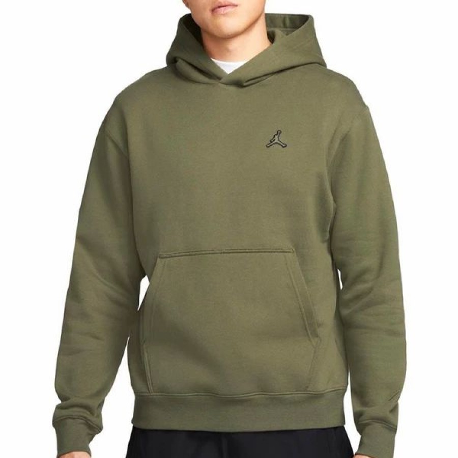 Mens Tops | * Jordan Medium Olive Essentials Fleece Pullover Hoodie (Da9818 222) S