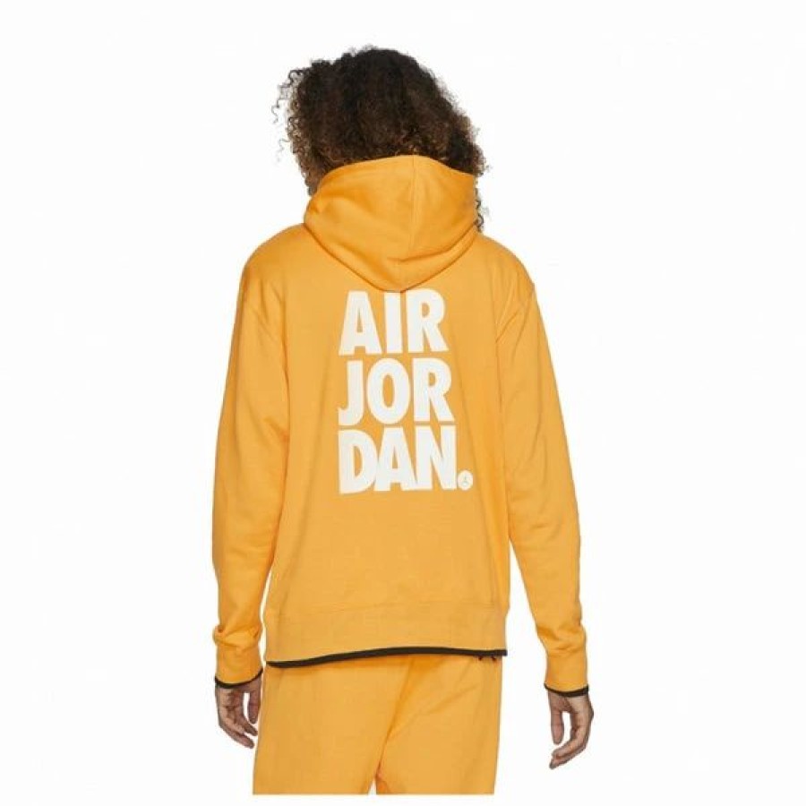 Mens Tops | * Men'S Jordan Jumpman Classics Yellow Printed Fleece Hoodie (Cv2244 739) S