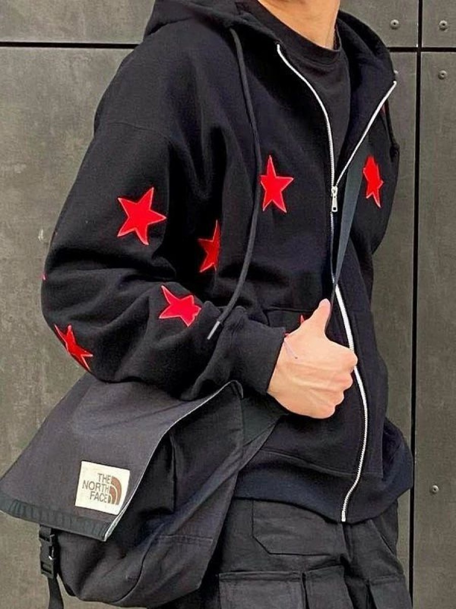 Outerwear | * Men'S Patch Star Zip Up Hoodie