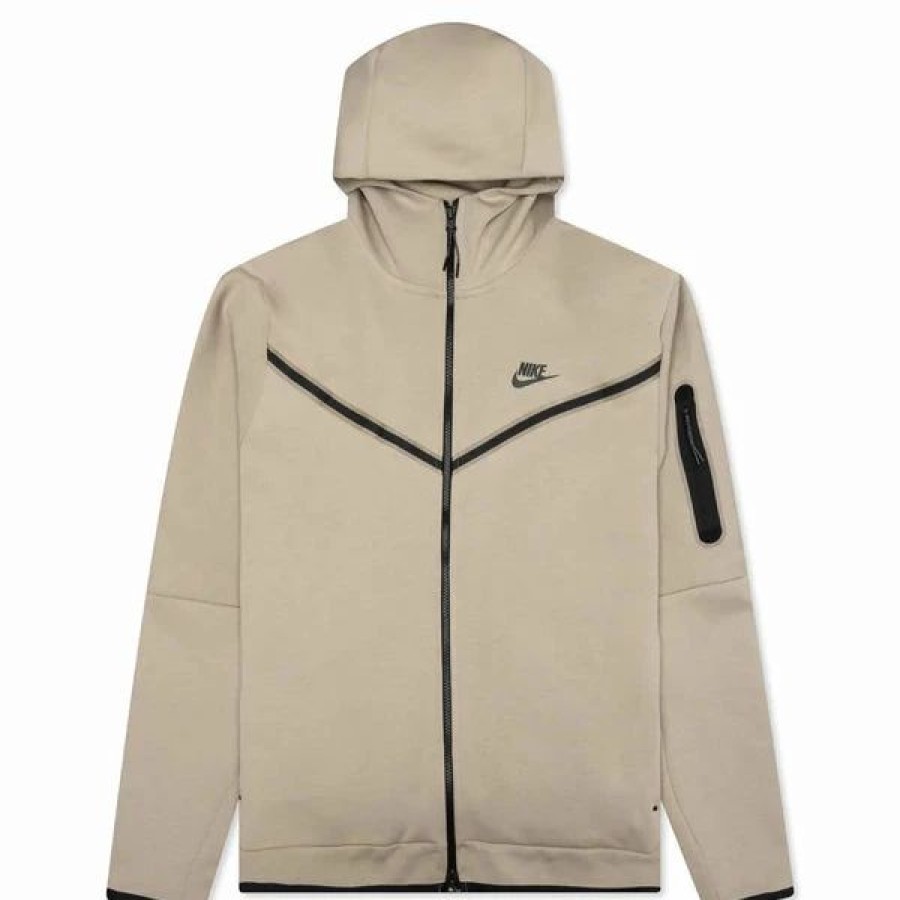 Mens Tops | * Men'S Nike Sportswear Khaki/Black Tech Fleece Full-Zip Hoodie (Cu4489 247) S