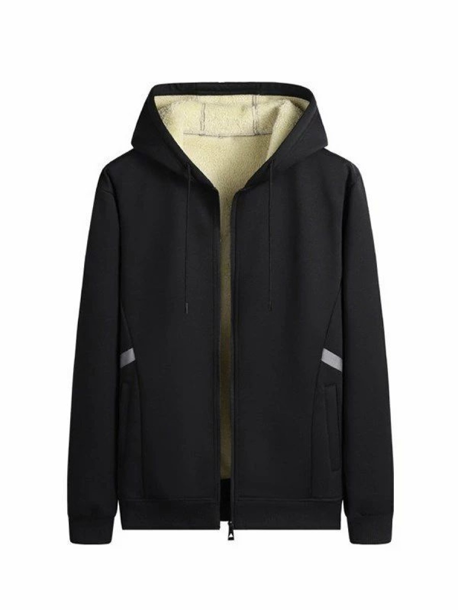 Outerwear | * Men'S Thermal Fleece Lined Zip Up Hoodie