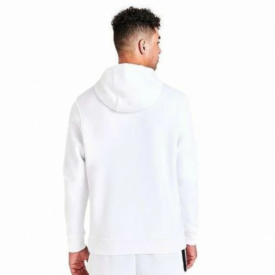 Mens Tops | * Men'S Nike Sportswear White/Black Fleece Graphic Pullover Hoodie (Bv2973 100) M